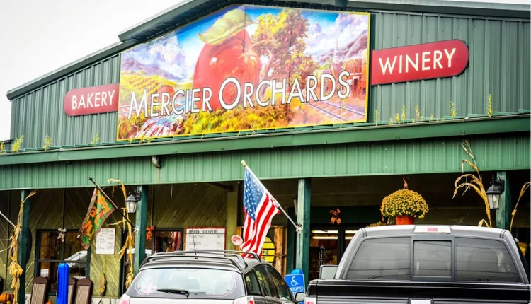 Exterior shot of Mercier Orchard's store.