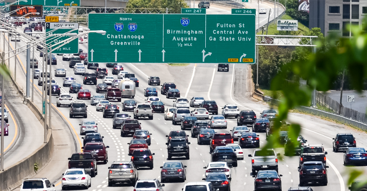 Traffic jam in Atlanta, Georgia.