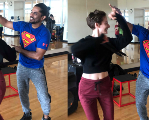 Learning about the science of social dancing with Ashwin Raju and Kristen Anne of Aatma Dance Studio.