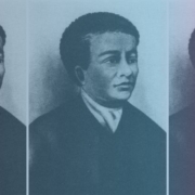 Colorful collage of historic figure, Benjamin Banneker