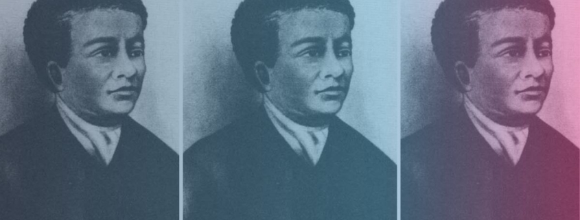 Colorful collage of historic figure, Benjamin Banneker