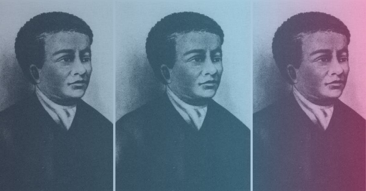 Colorful collage of historic figure, Benjamin Banneker