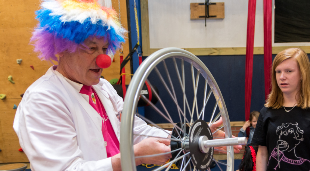 Man dressed as clown